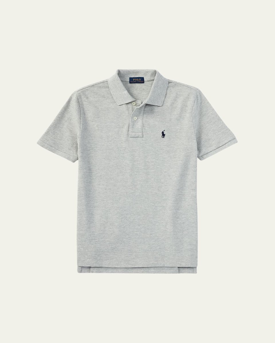 Boy's Short-Sleeve Logo Embroidery Polo Shirt, Size 2-7